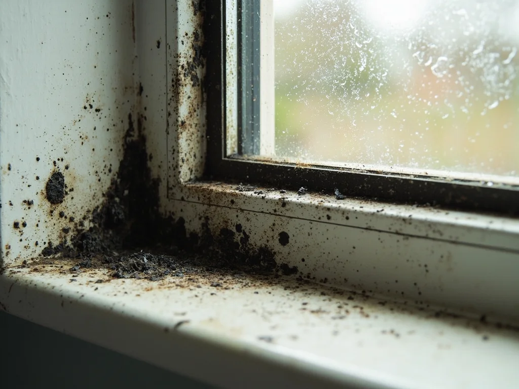 Mould on window frames spreads if treated only at the surface